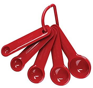 KitchenAid 5er Set Messlöffel, Spülmaschinenfest, ineinander stapelbar – Empire Rot