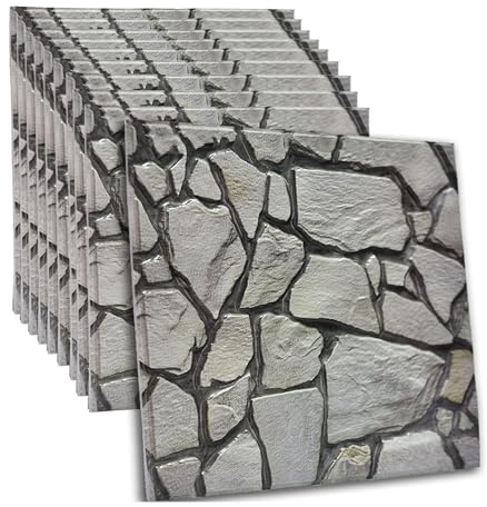 3D Wandpaneele selbstklebend,3d Tapeten,10 Stück Wandverkleidung Selbstklebend Wandaufkleber Wasserdicht Wandtapete für PVC PE Schaum Wohnzimmer Schlafzimmer Wanddekoration