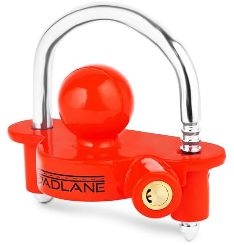GADLANE Anhänger Schloss Rot - Anhänger Diebstahlsicherung mit 6 Anhängerschloss Diebstahlsicherung Positionen, Robustes Aluminiumlegierung, 50mm, mit 2 Schlüssel, für Wohnwagen & Boot