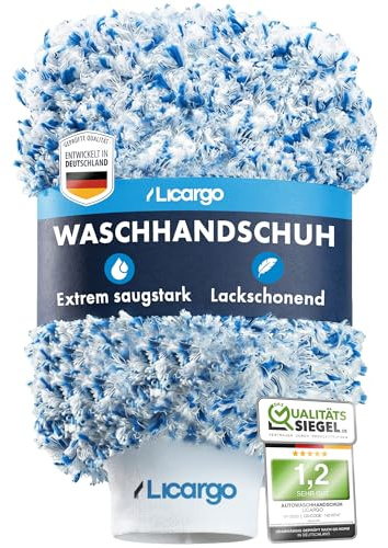 LICARGO Premium Mikrofaser Autowaschhandschuh - Ultra-Weich & Lackschonend - Extrem Saugstarker Waschhandschuh Auto für Kratzfreie Wäsche - Langlebig & Formstabil - Car Wash Mitt für Lack & Felgen