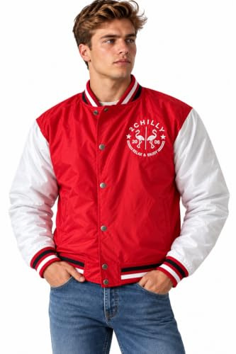 2chilly Herren Collegejacke Übergangsjacke Bomberjacke College Nylon Jacke Vintage Palm Beach Florida Varsity Bomber Jacket