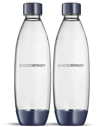 Sodastream, 2 einzelne spülmaschinenfeste Flaschen für Wassersprudler Duo, Terra, E-Terra, Art, Gaia, dunkelblau