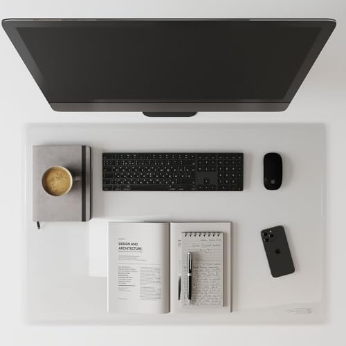 OFFICE POINT GERMANY transparent matt OFFICE POINT | große Schreibtischunterlage mit mattierter Oberfläche für Büro und Arbeitsplatz | abwischbar | rutschfest | 50 x 70 cm