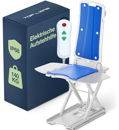 Elektrischer Badewannenlift für Senioren – Tragbarer motorisierter Aufstehsitz mit Fernbedienung, höhenverstellbar 6–46 cm, IP68 wasserdicht, ergonomischer klappbarer Sitz, bis 140 kg belastbar