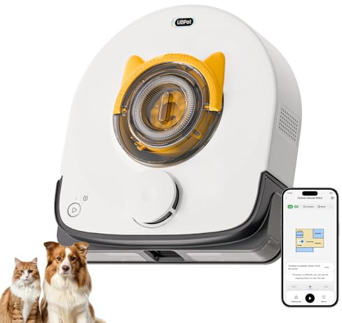 UBPET 22000 Pa Saugkraft Saugroboter für Tierhaare auf Teppichen und Böden, Zyklon Staubsauger Roboter, Automatischer Roboterstaubsauger mit LiDAR-Navigation, WiFi/App Steuerung, Selbstaufladend, V10