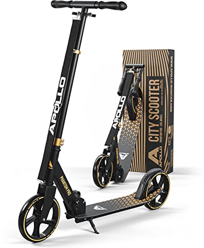Apollo Phantom Pro City Scooter - XXL-Räder, faltbar, höhenverstellbar, Tretroller für Erwachsene, Kinder und Jugendliche, kompakter City-Roller