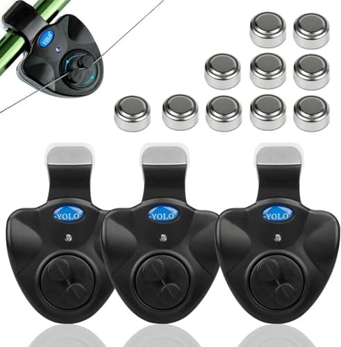 3Pcs Empfindsame Angeln Bissanzeiger Elektronisch mit LED-Leuchtanzeiger Swinger Vibration auf der Rute Angelsummer Ausrüstung von Fischer Fischerei Gerät