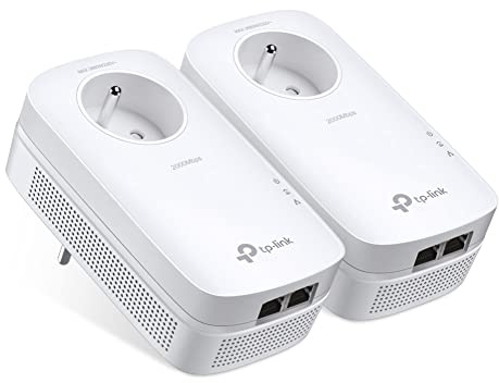 TP-Link TL-PA9025P KIT(FR) Powerline Adapter-Set Weiß 2000 Mbps Gigabit Ethernet mit integrierter Steckdose