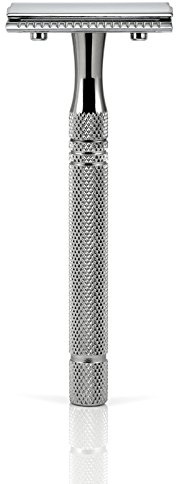 G&F TIMOR® UNISEX Rasierhobel GENTLE SHAVER mit langem Edelstahlgriff 100 mm