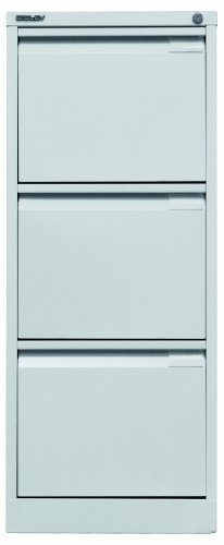 BISLEY Hängeregistraturschrank, einbahnig, DIN A4, 3 HR-Schubladen, Metall, 645 Lichtgrau, 62.2 x 41.3 x 101.6 cm