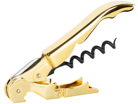 PULLTAP'S Genuine Classic 500 Zweitakt-Korkenzieher für den professionellen Gebrauch, 24 K Gold (Full Gold), patentiert und hergestellt in Spanien