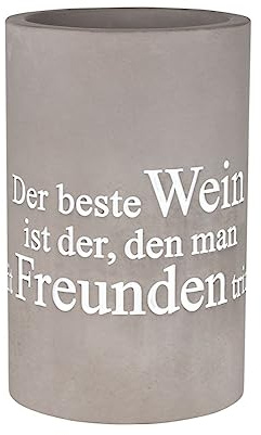 Räder Beton Flaschenkühler "Der beste Wein" grau Ø 13,5cm
