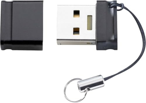 Intenso Slim Line, 64 GB USB-Stick, USB 3.2 Gen 1x1, schwarz | Mini Speicher für Autoradio & Notebook - USB 3.0 kompatibel - Lesegeschwindigkeit bis 100 MB/s - Inklusive Schlüsselband