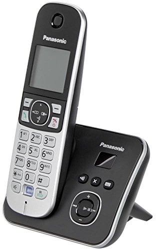 Panasonic KX-TG6821GB DECT Schnurlostelefon mit Anrufbeantworter (strahlungsarm, Eco-Modus, Gap Telefon, Festnetz, Anrufsperre) schwarz