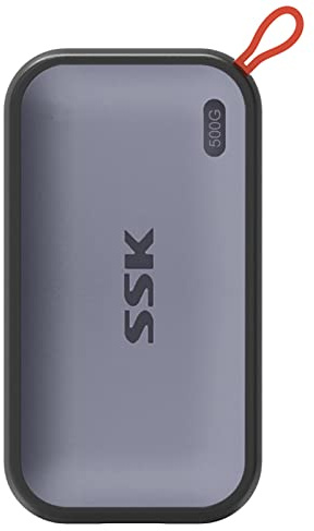 SSK 500GB Tragbare Externe NVME-SSD, bis zu 1050 MB/s, Extreme Übertragungsgeschwindigkeit, USB 3.2 Gen 2 Solid State Drive für Typ-C-Smartphones, PS5, Xbox, Laptop, MacBook/Pro/Air und mehr