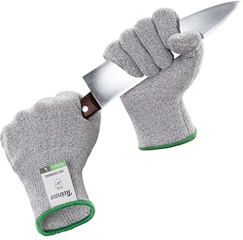 Twinzee Schnittschutzhandschuhe Premium 2 Stück – 1 Paar Stufe E (EN 388) Schnittfeste Handschuhe für Küche, Garten, Schneiden & Holzarbeiten - 1 Paar L