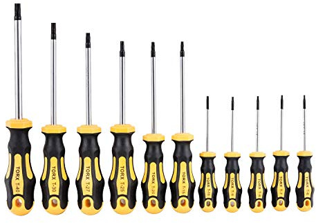 Gunpla 11-teiliges Torx-Schraubendreher-Set T6 T7 T8 T9 T10 T15 T20 T25 T27 T30 T40 Magnetischer Stern Sortiment Reparatur Schraubendreher Präzisions-Werkzeug-Set für Schrauben Torx Telefon Computer
