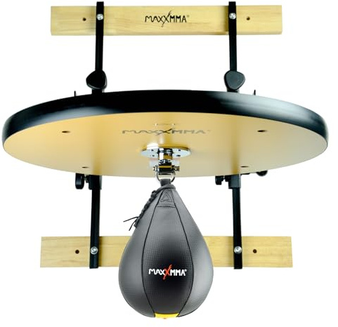 MaxxMMA Speed Bag Platform Kit für Intensives Boxtraining, zur Wandmontage, Höhenverstellbar, Stabile 24 Holzplattform, Ideal für das Heim-Fitnessstudio, Inklusive Speedball
