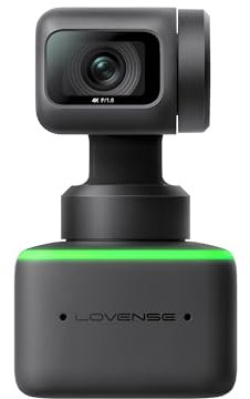 LOVENSE Webcam 2 4K für PC Live-Streaming-Kamera mit 1/2“-Sensor, True-Focus, AI-Geräuschabschirmung, Hand- & Mobilsteuerung, automatisches Bildfassung, anpassbare Audiomodi und Datenschutz (Webcam)