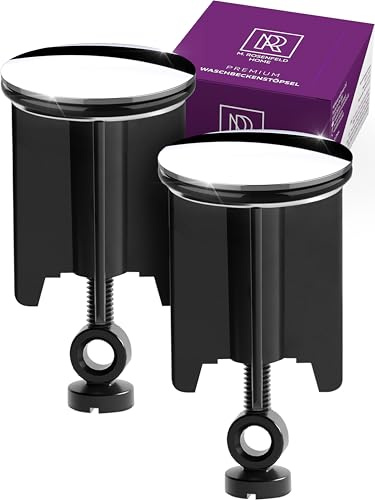 Universal Waschbeckenstöpsel 40 mm Chrom – Abflussstopfen aus Messing mit Gummi – Excenterstopfen höhenverstellbar – Rostfrei & Dicht – Für Waschbecken, Bad & Bidet – 2 Stück