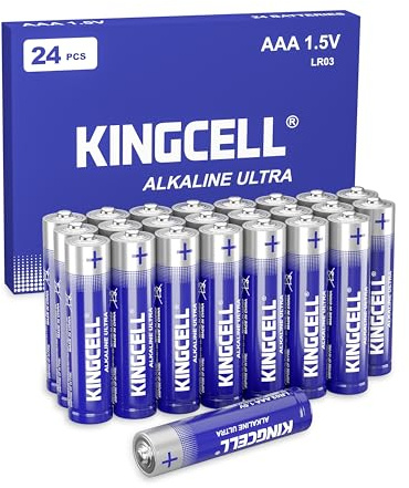 KINGCELL AAA Batterien 24 Stück, Maximum Power Alkaline Batterien AAA, 10 Jahre Haltbarkeit, Mit Lang Anhaltender Leistung Perfekt für Taschenlampen, Mikrofone, Fernbedienungen, Kinderspielzeug.