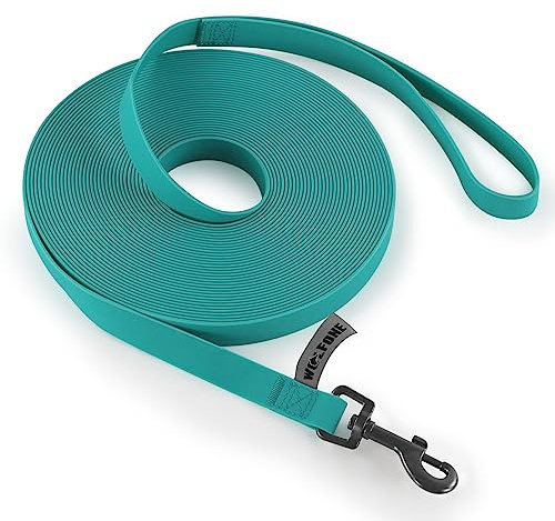 Wolfone 6m Viridiangrün Schleppleine für Hunde，wasserdichte Trainingsleine, strapazierfähige und Pflegeleichte Leine, geeignet für Rückruf, Schwimmen, Camping, Strand, Jagd, Spaziergänge