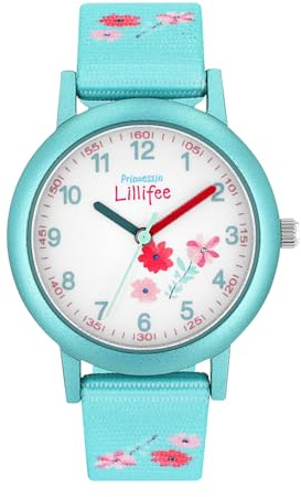 Prinzessin Lillifee Armbanduhr Mädchen Kinder Quarzuhr Analog, mit Textil Armband, 3 bar Wasserdicht, Kommt in Uhren Geschenk Box