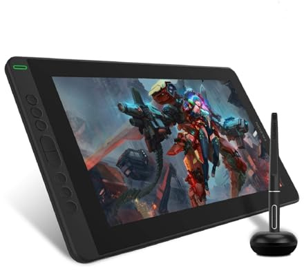 HUION Kamvas 13 Grafiktablett mit Display (ohne Ständer) Volllaminatbildschirm 8 programmierbare Drucktasten, unterstützt die Konnektivität mit Android-GerätenIdeal für Home-Office & E-Learning