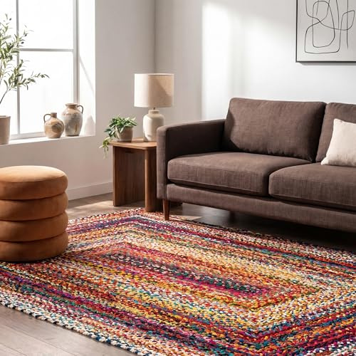 nuLOOM Tammara Handgeflochtener Teppich, 244 x 152 cm, mehrfarbig | Nuloom Tammara Ombre Teppich für Wohnzimmer, Schlafzimmer, Esszimmer, 1,5 x 2,4 m, mehrfarbig