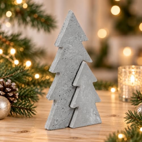 GLOREX Gießform Tannenbaum 14 x 29 cm | Flexible Weihnachts-Gießform aus PE/LDPE | Für Beton, Gießmasse, Wachs, Seife & Schokolade | Lebensmittelecht