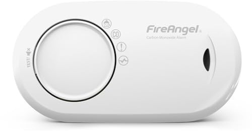 Fire Angel Kohlenmonoxidmelder Versiegelte 10 Jahres Batterie - FA3820 CO-Melder für Zuhause und im Urlaub - Tragbarer CO-Warner - Reise-Kohlenmonoxid-Detektor und Alarm - Weiß