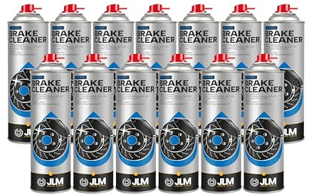 JLM Bremsenreiniger Spray - Effektive Reinigung von Schmutz, Öl und Bremsstaub von Bremsscheiben, Bremsbelägen & Kupplungsteilen - 12 x 500ml Sprühdose