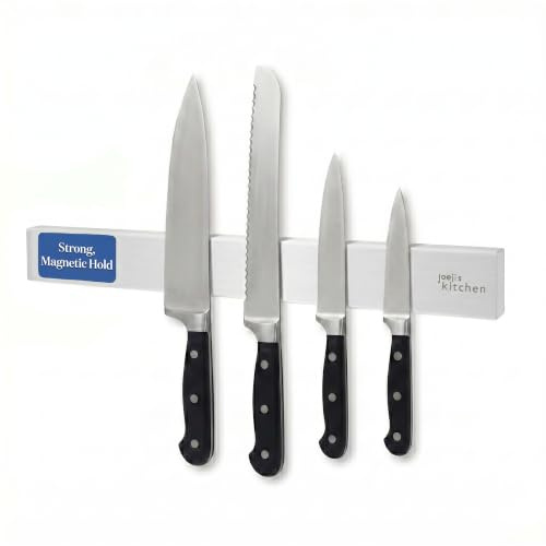 Joeji's Kitchen Messerleiste Magnetische 40cm - Selbstklebend mit 3M oder Schrauben - Edelstahl - Wandhalterung Magnetischer Messerhalter für Messer Utensilien Werkzeuge - Extra starker Magnet