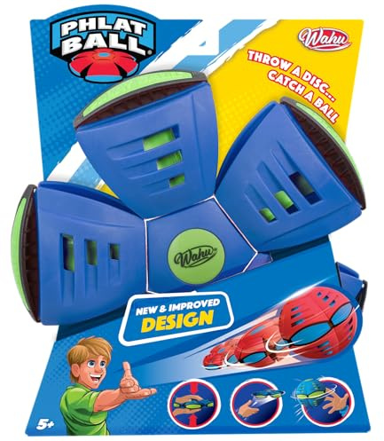Wahu - PHLAT BALL Classic - Farblich Sortiert - Frisbee & Ball in Einem – Transformierbare Wurfscheibe – Outdoor-Spiel für Kinder ab 5 Jahren – 22,9 cm Frisbee, 15,7 cm Ball – Für Garten & Park