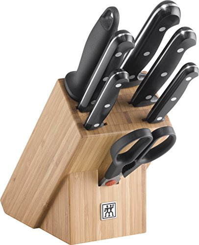 ZWILLING TWIN Chef 2 Messerblock mit Messer 8-teilig, Rostfreier Spezialstahl, Made in Germany, Bambus-Block