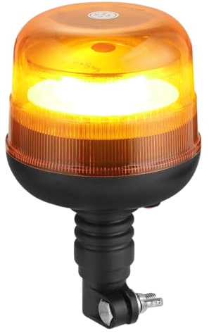 Justech 30 LEDs Warnleuchten Rundumleuchte Gelbes LED-Leuchtfeuer 12/24V E-Prüfzeichen Blitzlicht IP67 Wasserdicht mit 3 3 Blitzmodi Blinkleuchte für LKW-Traktor-Wohnwagen ECE R10 E9