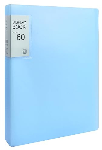 Sichtbuch PP A4 Mit 60 Klarsichthüllen, Präsentationsmappe, Präsentationsbuch Mit Transparenten Hüllen, Sichtmappe Präsentationsordner für Notenblätter Berichte Broschüren (Blau)