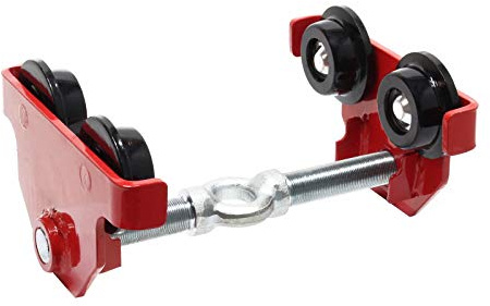 Wiltec Laufkatze bis 500 kg, 45-220 mm Flanschbreite, Handfahrwerk für Kran, Rollfahrwerk stufenlos justierbar