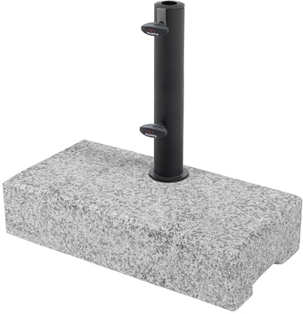 Doppler Balkonsockel Granit 25kg mit Griffmulden I Schirmständer für Sonnenschirme mit max. 200cm Schirmdurchmesser & 2,5 bis 4,8cm Rohrdurchmesser I robuster Schirmständer für den Balkon