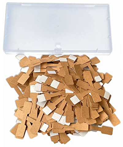 MEISO 400 Stück Schmuck Preisschilder Aufkleber, Kraftpapier Anhänger Etiketten Preisetiketten Preisschilder Etiketten Selbstklebend Preisaufkleber Schmucketiketten für Halskette Schmuck Ring