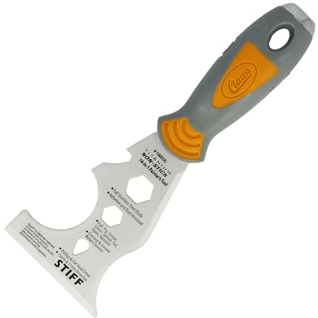 Clauss 14-in-1 Titannitrid beschichtetes Non-Stick Malerwerkzeug mit Kreuzschlitz- und Flachkopf-Schraubendreher, 18856, Grau Orange