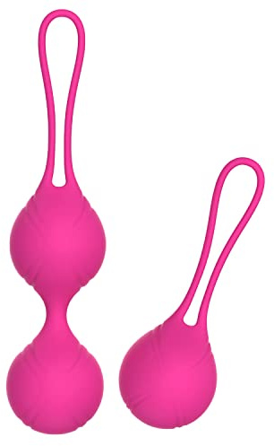 Beckenbodentrainer für Frauen mit Einzel- und Doppelbällen zur Stärkung der Beckenbodenmuskulatur und zur Vorbeugung Für die Blasenkontrolle und Beckenbodenübungen (rosa)