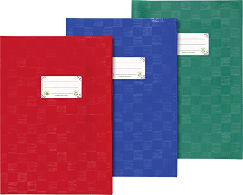 Brunnen 104059195 Hefthülle, A4, 3er Pack, rot/blau/grün