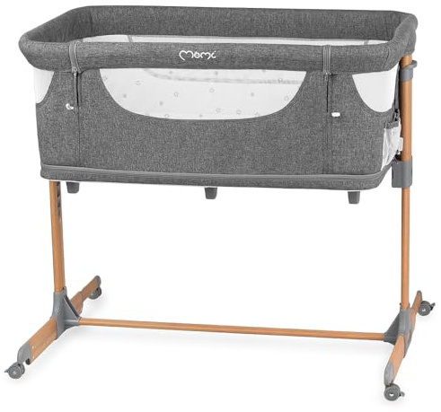 Momi SMART Bed 4-in-1 Kinderbeistellbetten bis 15 kg, Beistellbett für Babys mit Matratze, Höhenverstellbar
