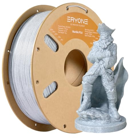 ERYONE Mixed Material PLA Filament 1.75mm +/- 0.03mm, 1kg Spool (2.2LBS) 3D Printer Filament, Marble PLA