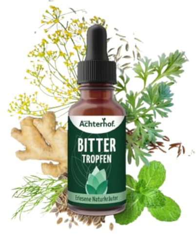 Bittertropfen 50 ml | hochdosierte Extrakte aus 6 wertvollen Kräutern | natürliche Pflanzenstoffe | ca. 50 Tagesdosen | vom Achterhof