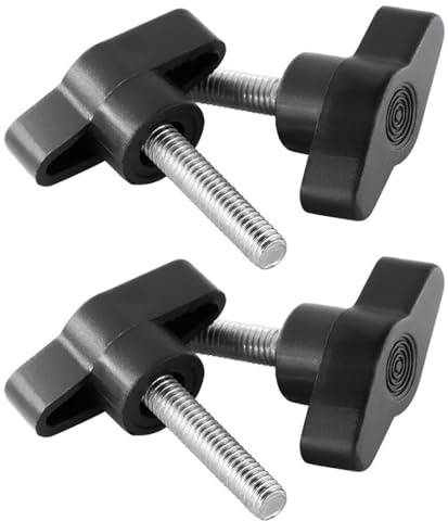 QZKJQDD 4 Stück Rändelschraube M6, M6 x 30mm 304 Edelstahl T-förmige Klemmschraubenknopf, Daumenschrauben Griff, Flügelschraube M6, für schnellen Austausch des Handfestziehknopfs