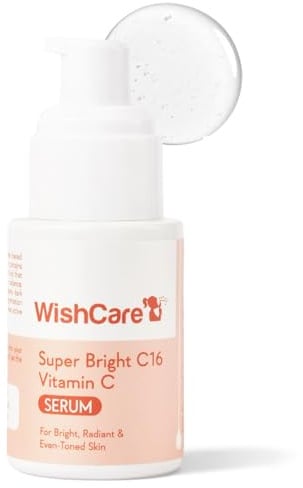 WishCare Super Bright C16 Vitamin C Serum für fettige Haut, trockene und Mischhaut, 10 % Vitamin C, 4 % Niacinamid, 1 % Kojisäure, 0,5 % Ferulasäure, Süßholz und 4-n-BR Serum für Pigmentierung und