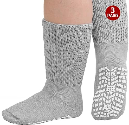 ZFSOCK Diabetiker Socken Herren Damen: ABS Stoppersocken Ohne Gummibund | Extra Weite ohne Gummibund Umgekehrte Zehennaht aus Baumwolle Gesundheitssocken für Diabetiker Senioren Geschwollene Füße