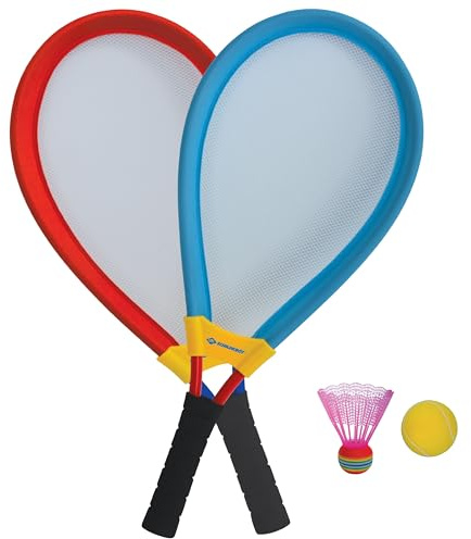 Schildkröt Giant Racket Set, Jumbo-Federball, Zwei überdimensionale Badminton Schläger XL mit einem elastischen Netz, einen Soft-Ball sowie einen bunten Federball, 970150